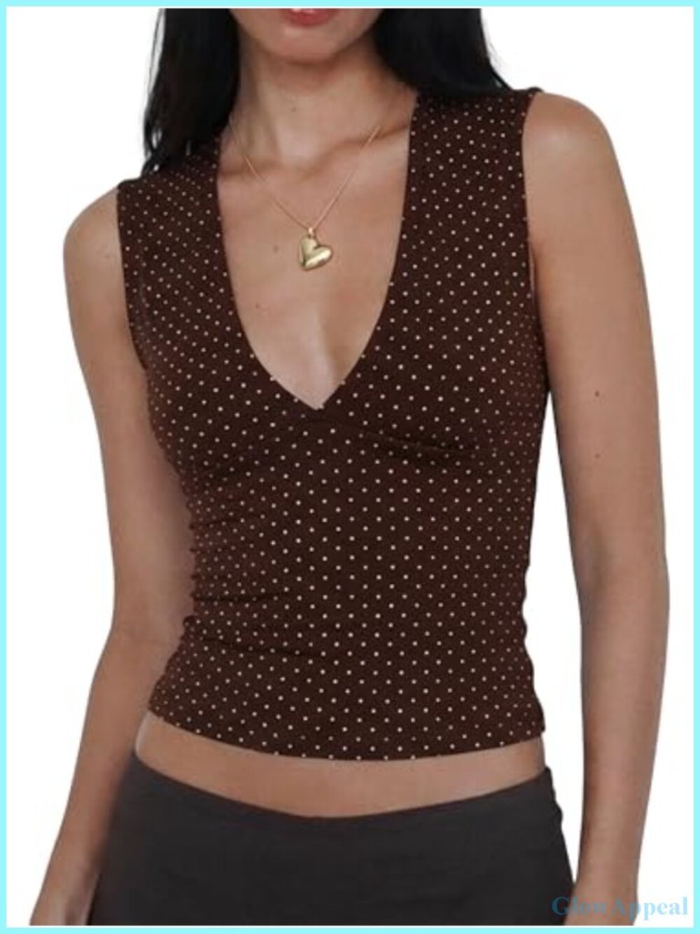 Sleeveless V-Neck Crop Top Stretchy Slim Fit Going Out Tank Top